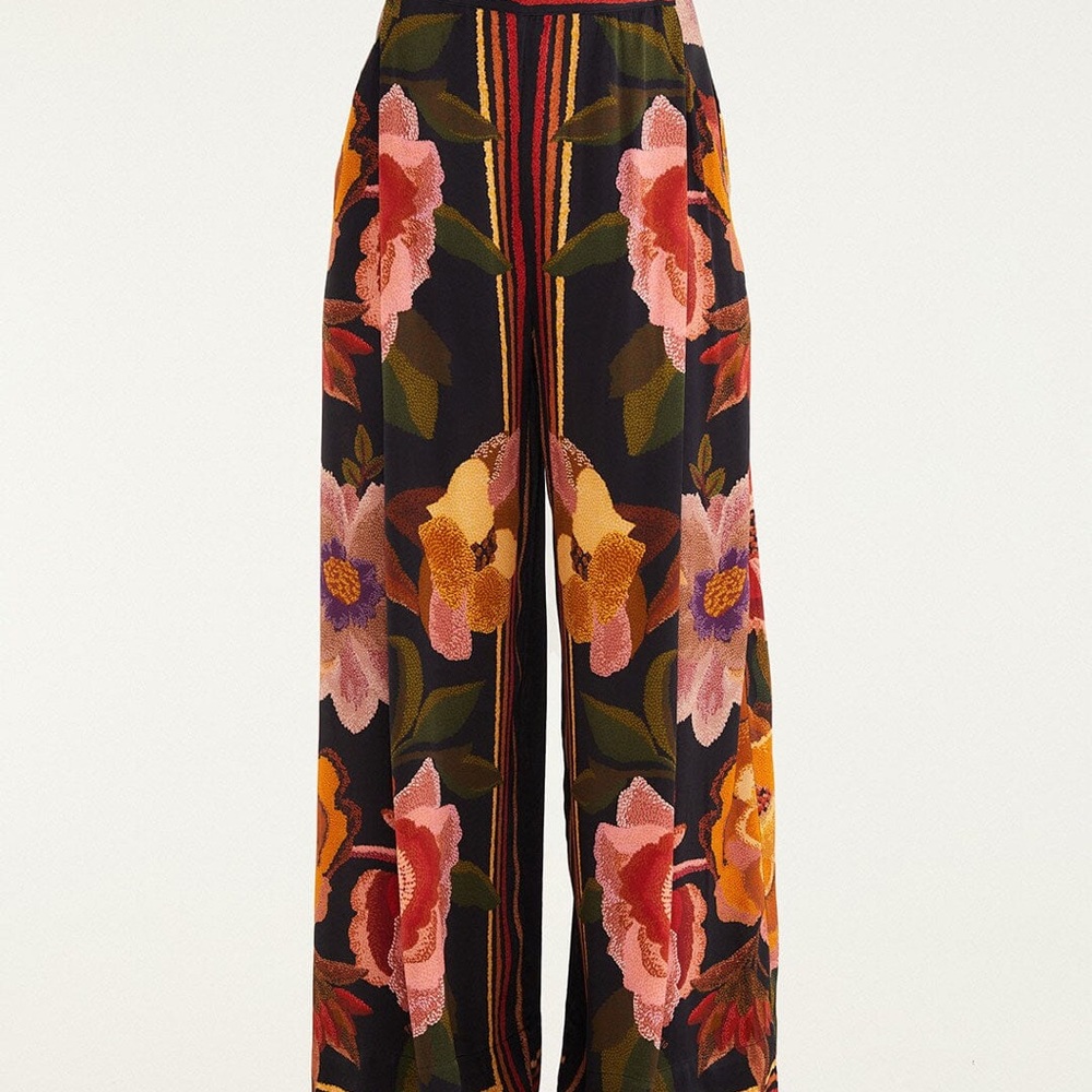 FARM Rio Multicolor Floral Wide-Leg Pants